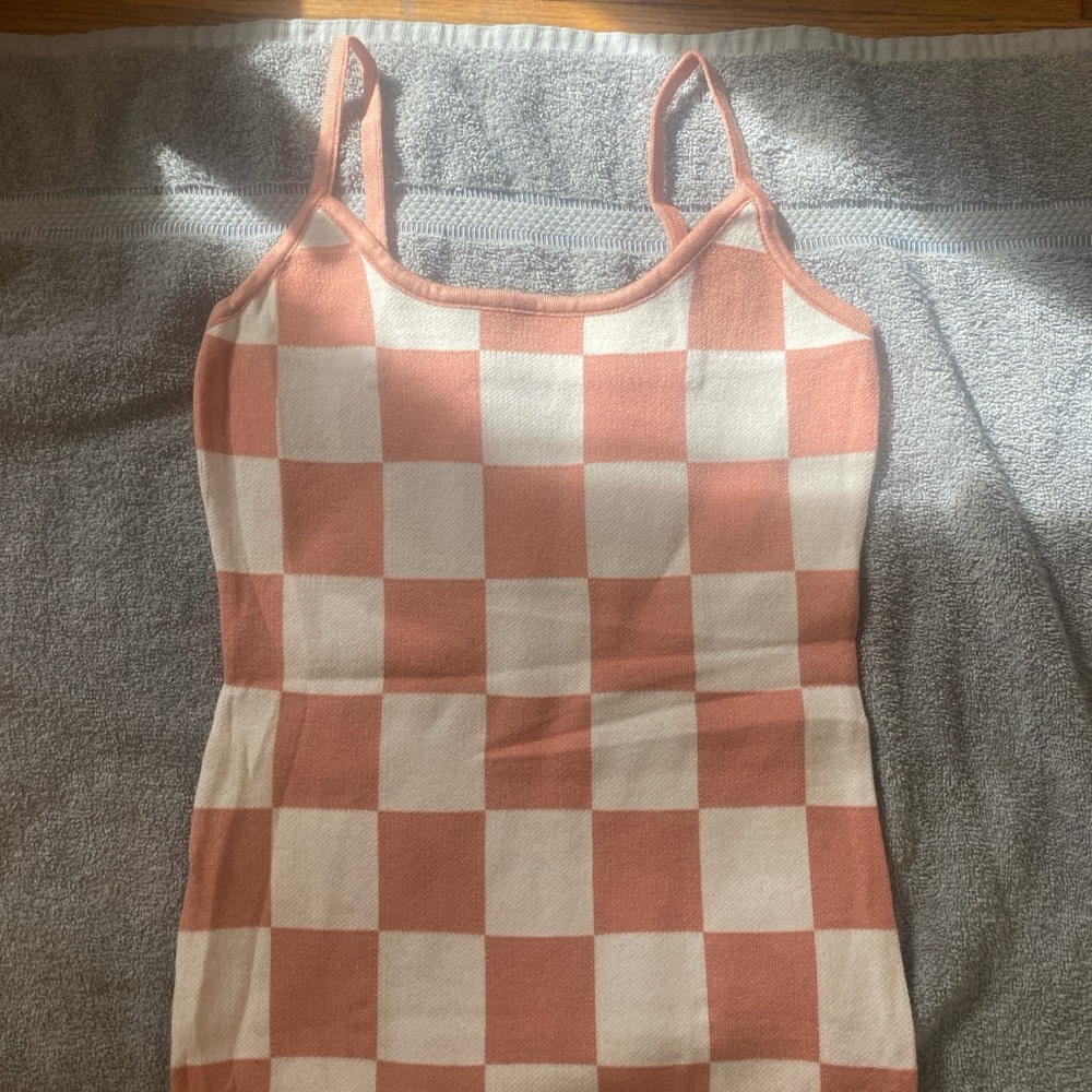 NWOT 90s maxi checkered dress